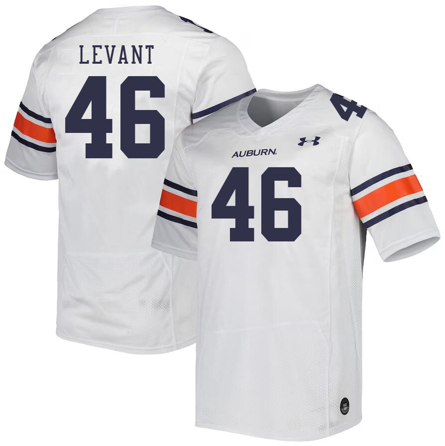 Men's Auburn Tigers #46 Jake Levant White 2023 College Stitched Football Jersey